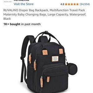 Black Baby Diaper Bag Backpack